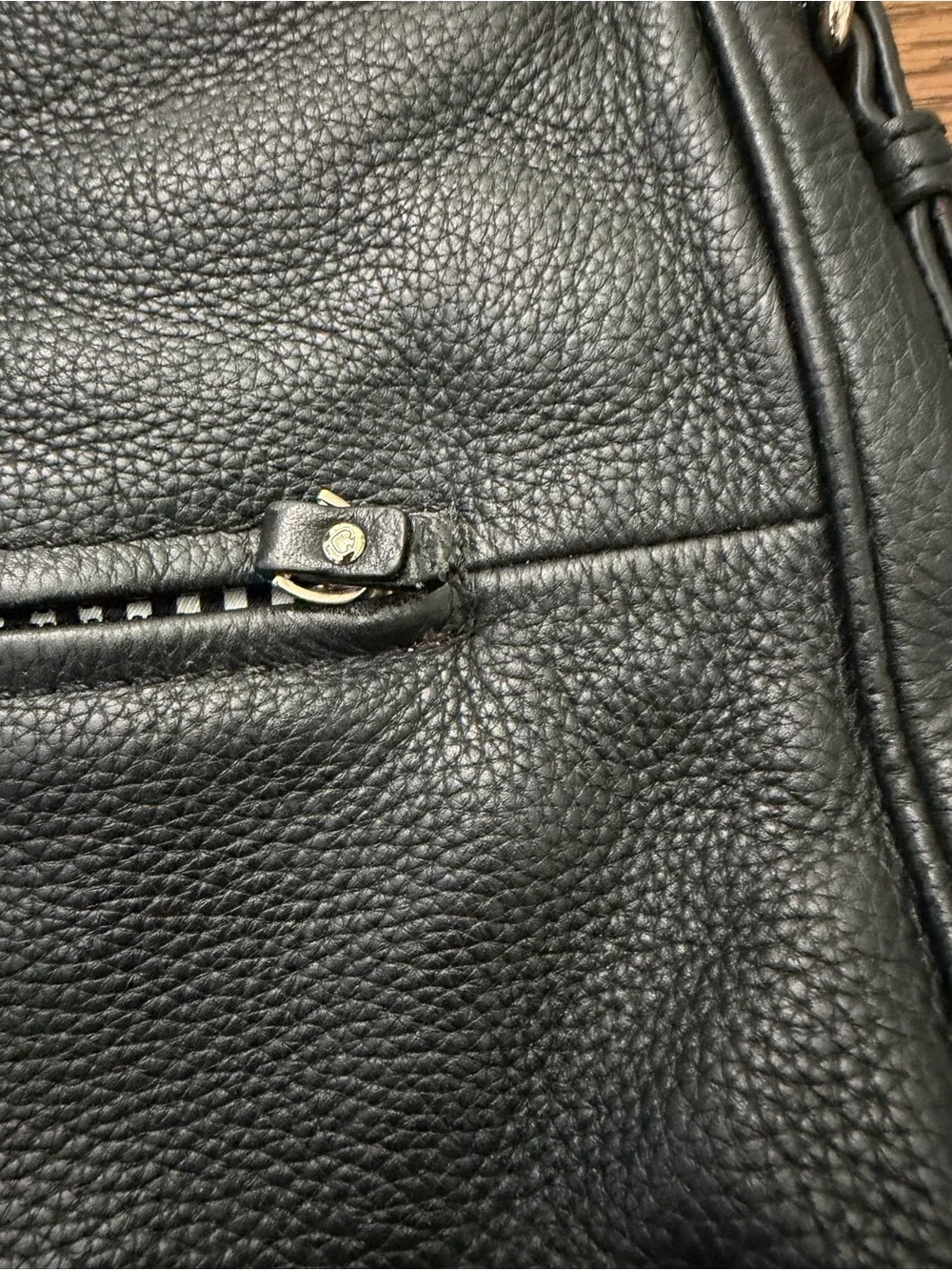 kate spade Black Pebbled Leather Shoulder Bag with Gold Hardware